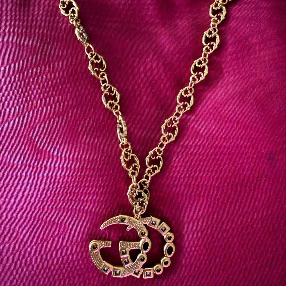 GG Multicolor Crystal Pendant Necklace - Picture 3 of 5